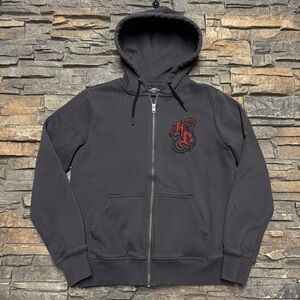 Harley Davidson Full Zip Hoodie Sweatshirt Women’s Medium Gray Motorcycle Riding